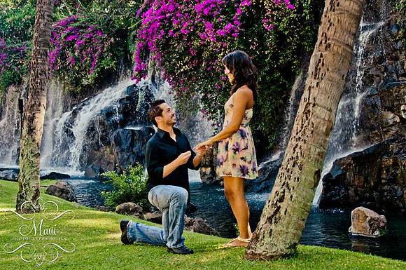 Maui Photography Couple Waterfalls Grand Wailea Resort