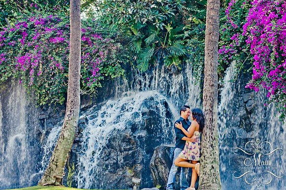 Maui Photography Couple Waterfalls Grand Wailea Resort