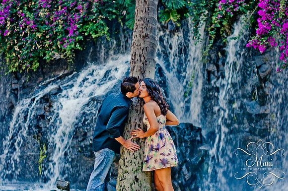 Maui Photography Couple Waterfalls Grand Wailea Resort