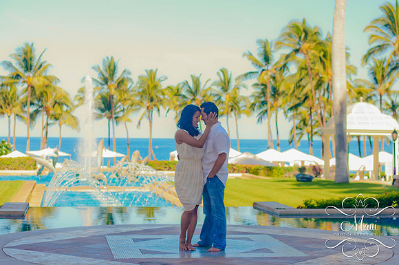 Maui Photography Couple Waterfalls Grand Wailea Resort