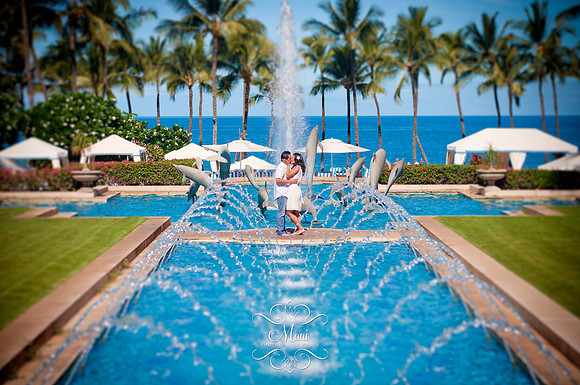 Maui Photography Couple Waterfalls Grand Wailea Resort